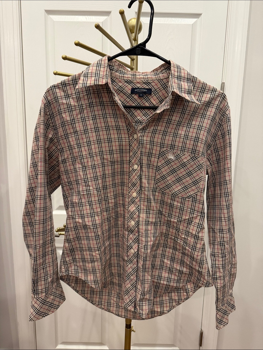 Burberry Pink Plaid Button-Down Shirt